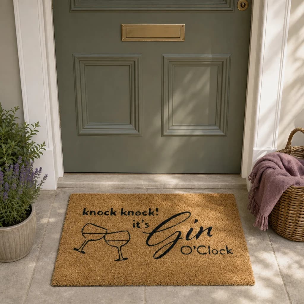 Filta Gin O Clock Coir Doormat - Decorative, photo 1 of 4