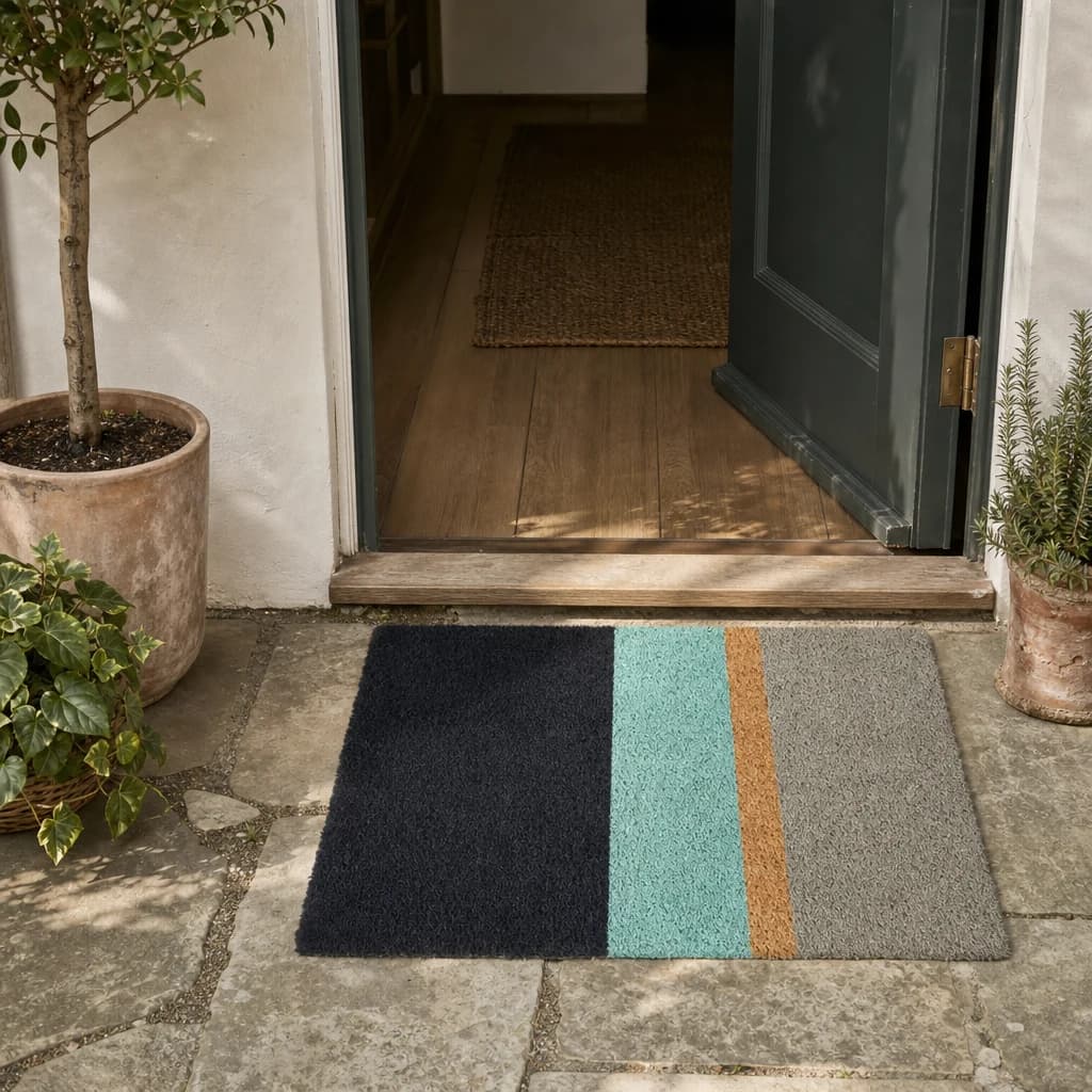 Filta Japandi Stripe Dark Doormat - Decorative, photo 1 of 4