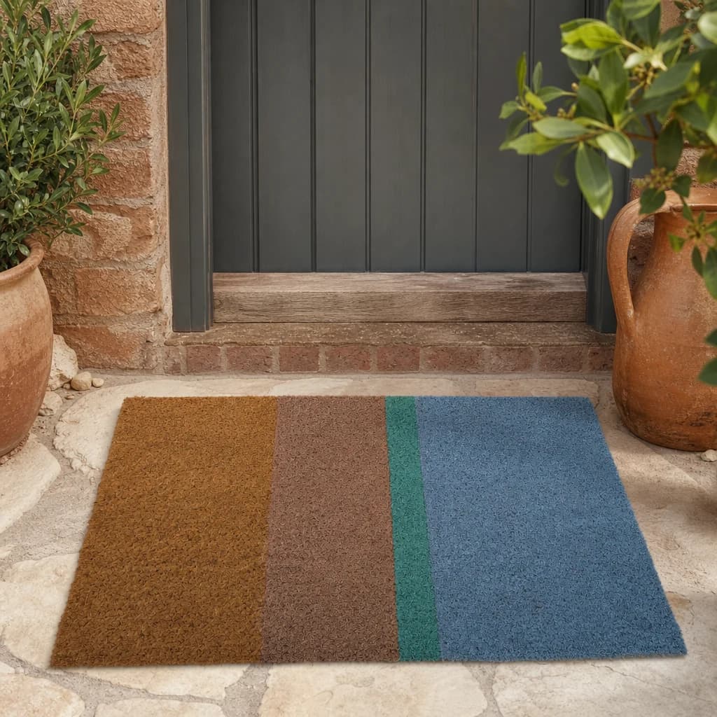 Filta Coir Doormat With Stripes - Decorative, photo 1 of 4