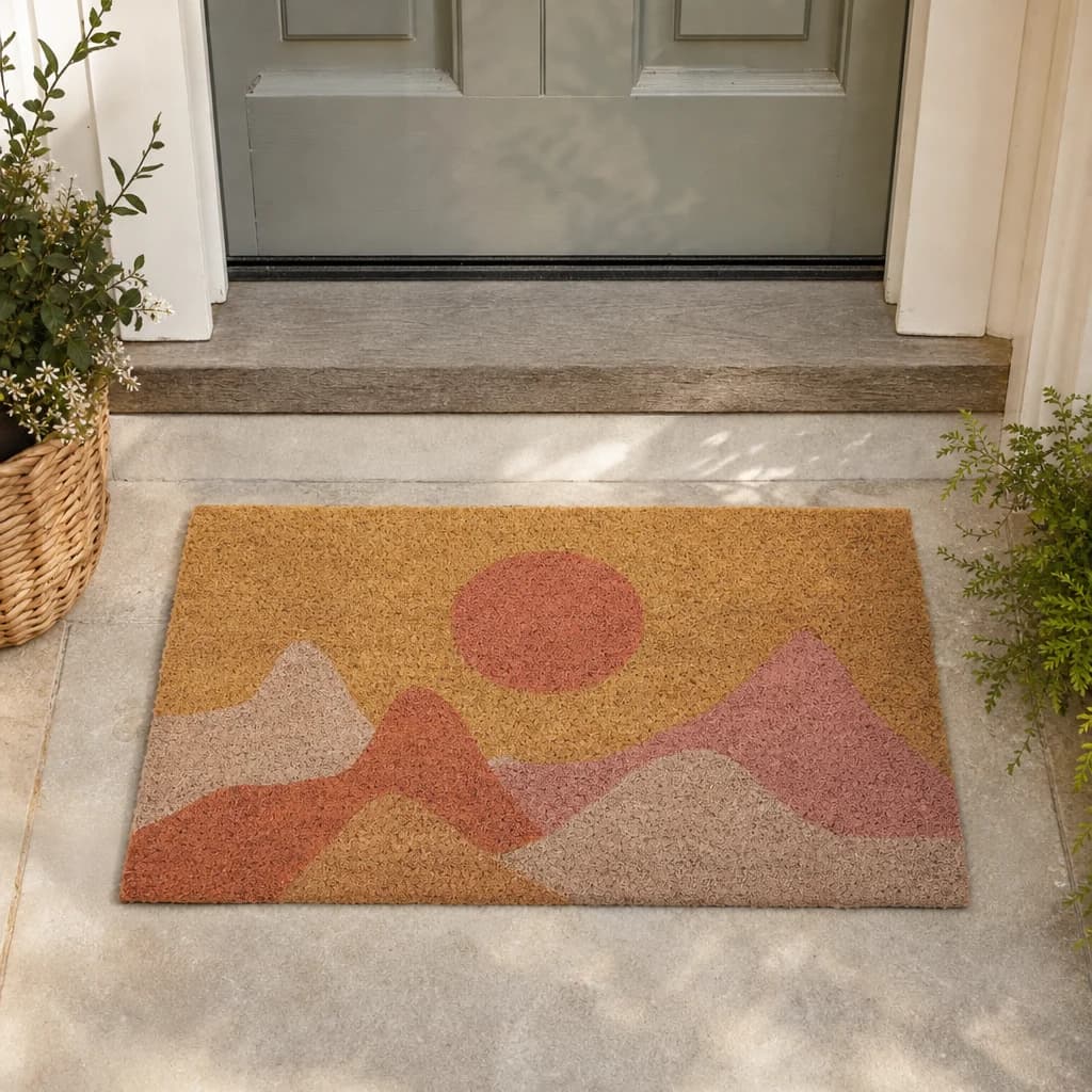 Bellevie Sunrise Design Coir Doormat - Decorative, photo 1 of 4