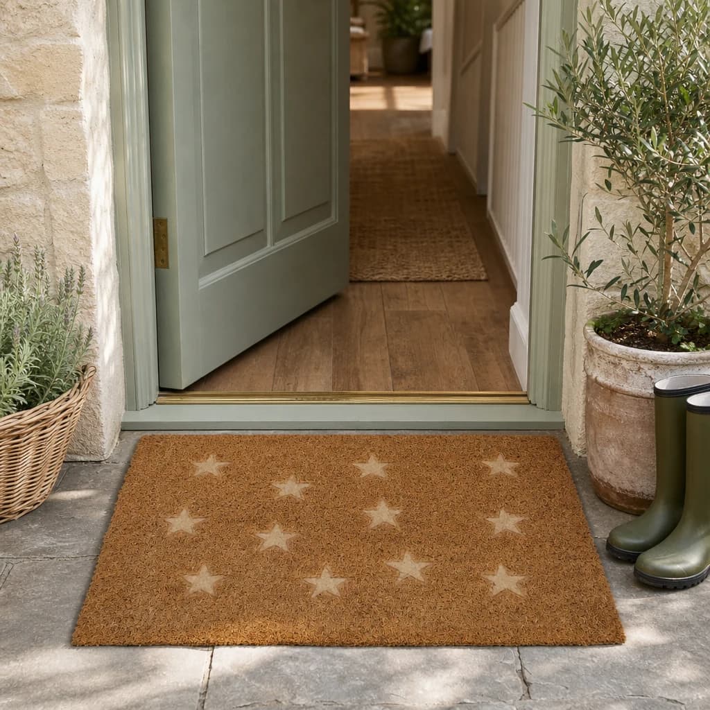 Filta Star Embossed Coir Doormat - Decorative, photo 1 of 5