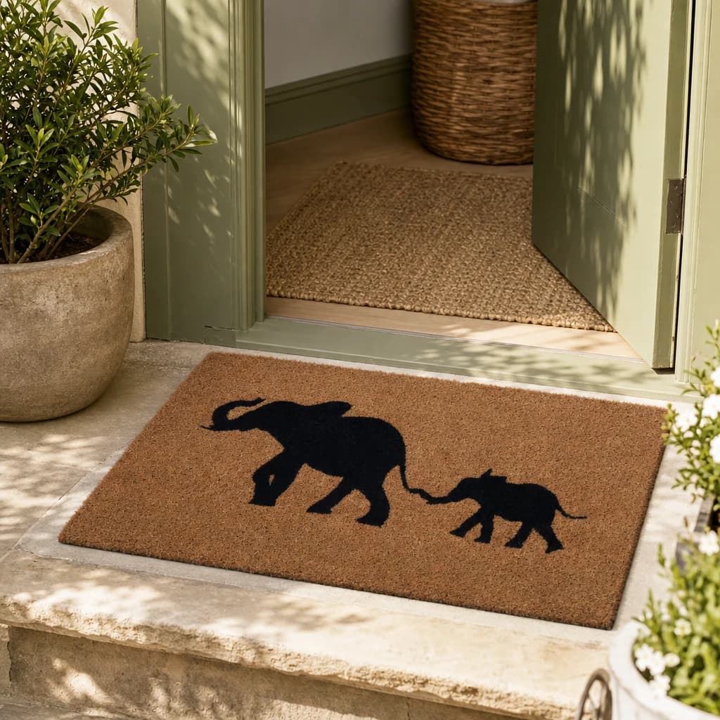 Filta Elephant And Baby Elephant Doormat - Decorative, photo 1 of 6