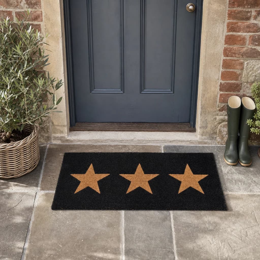 Filta Three Stars Extra Large Coir Doormat - Decorative, photo 1 of 5