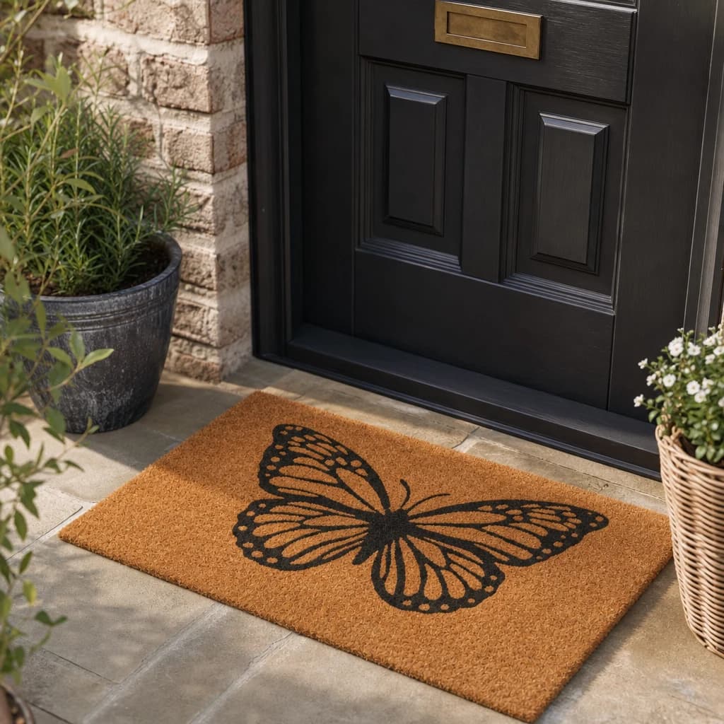 Filta Butterfly Coir Doormat - Decorative, photo 1 of 4