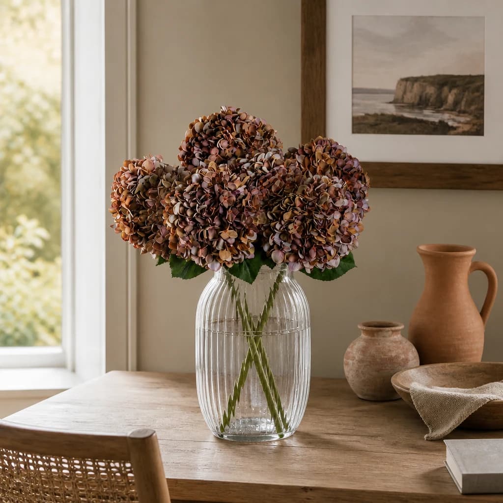 Autumn Coffee Hydrangea — Pack of 3 - Artificial plants & flowers, photo 1 of 5