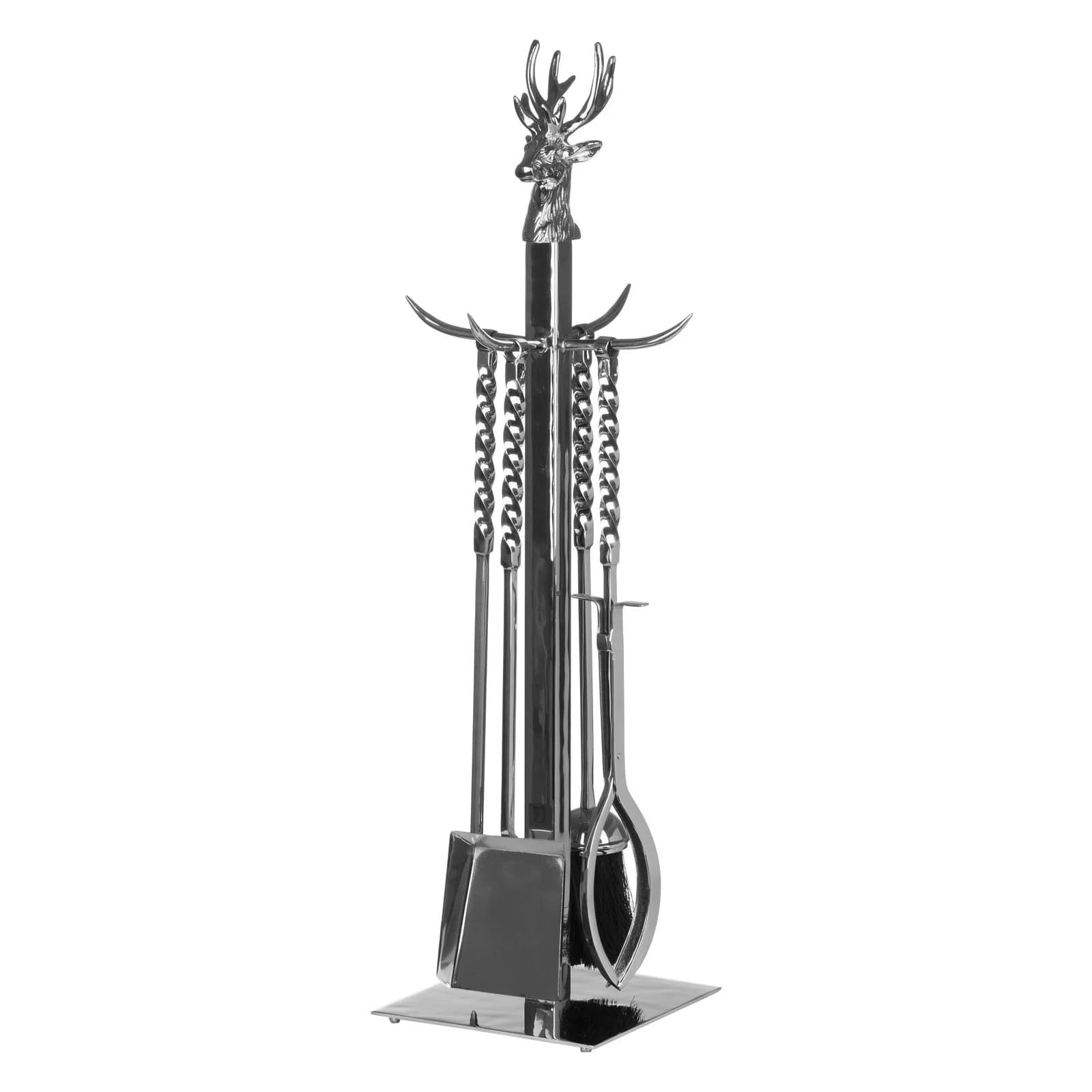 Hand Turned Stag Companion Set In Polished Nickel - Decorative, photo 3 of 4