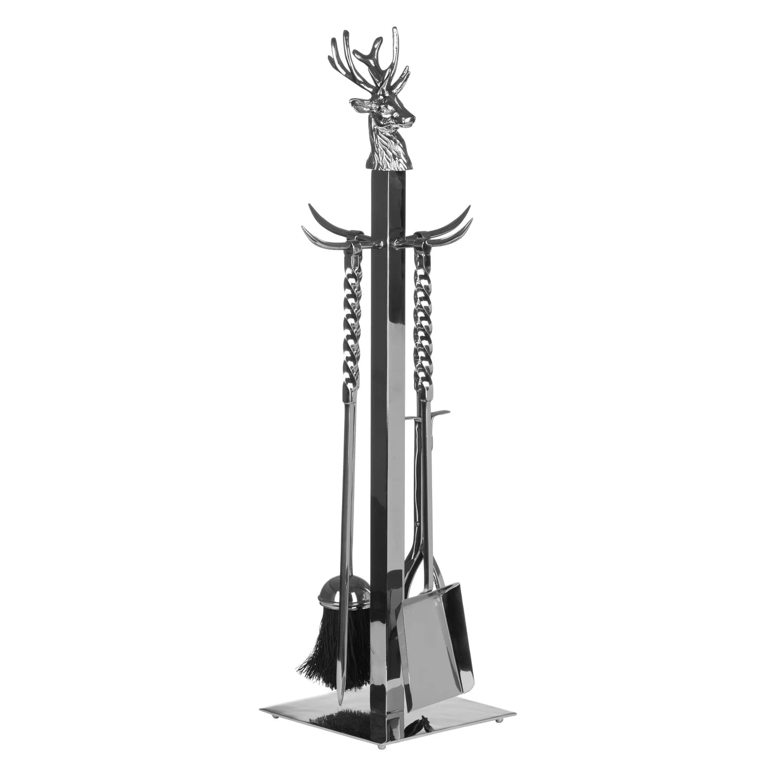 Hand Turned Stag Companion Set In Polished Nickel - Decorative, photo 4 of 4