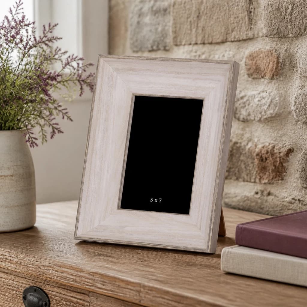 White Washed Wood Photo Frame 5X7 - Wall art & frames, photo 1 of 5