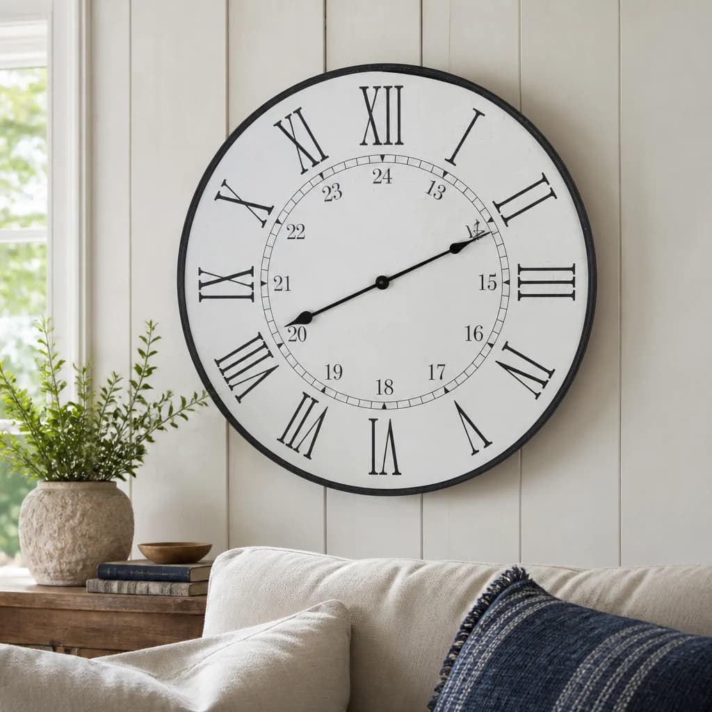 Large Embossed Station Clock