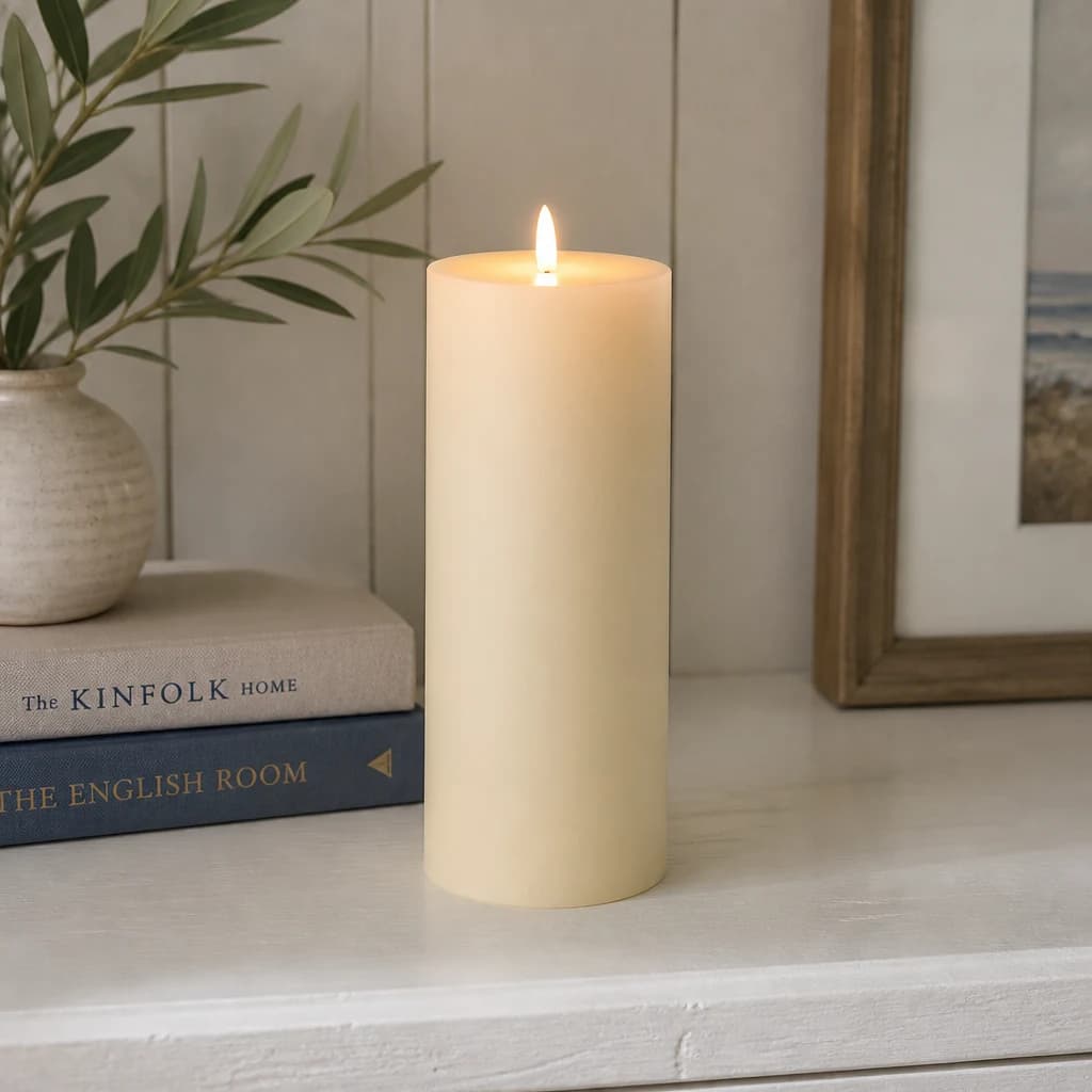 Luxe Collection Natural Glow 3.5 x 9 LED Cream Wax Candle