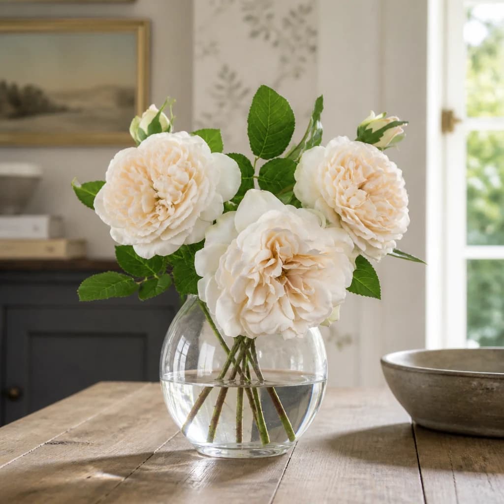 Peachy Cream Short Stem Rose Bouquet — Pack of 3 - Artificial plants & flowers, photo 1 of 4