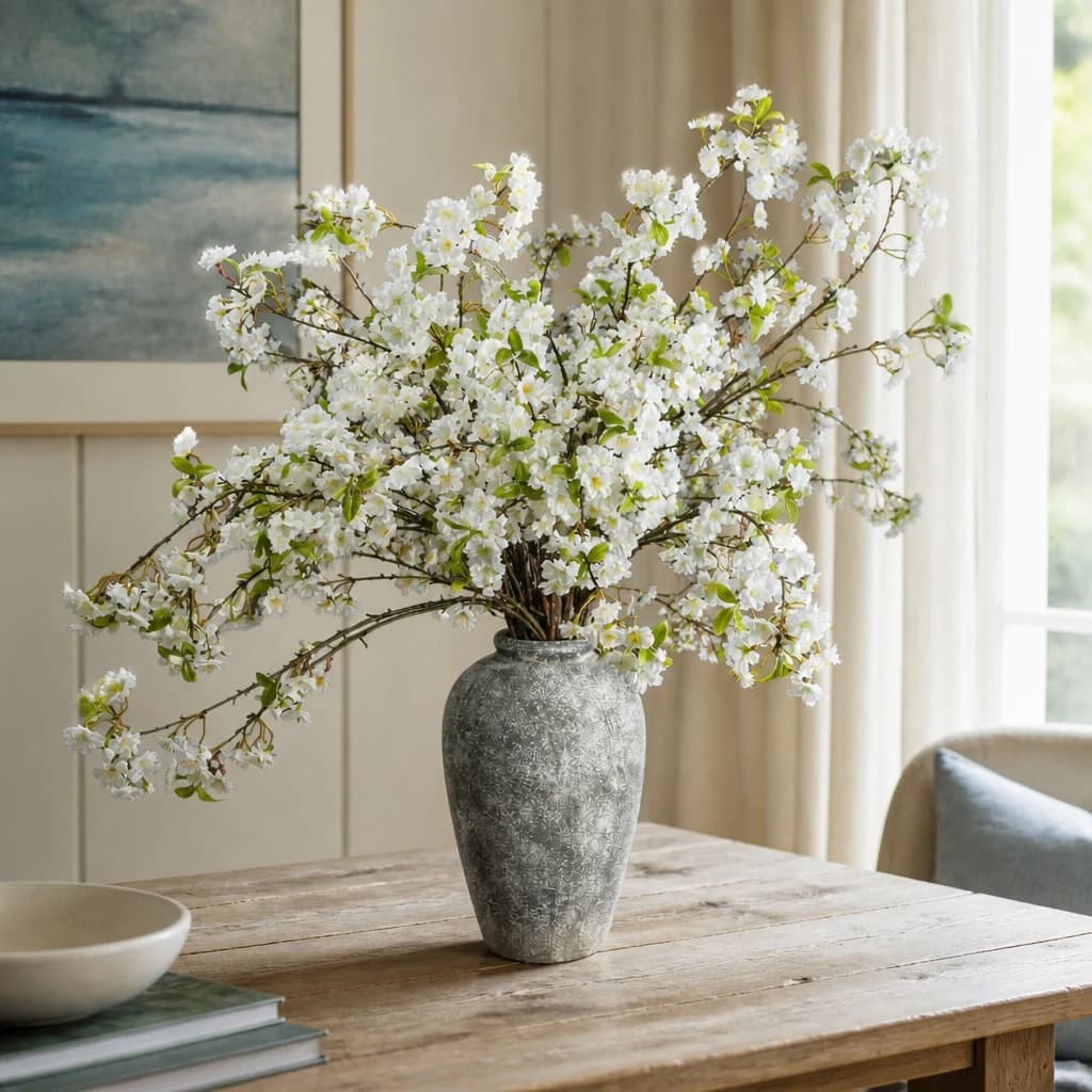 White Cherry Blossom Spray — Pack of 3 - Artificial plants & flowers, photo 1 of 4