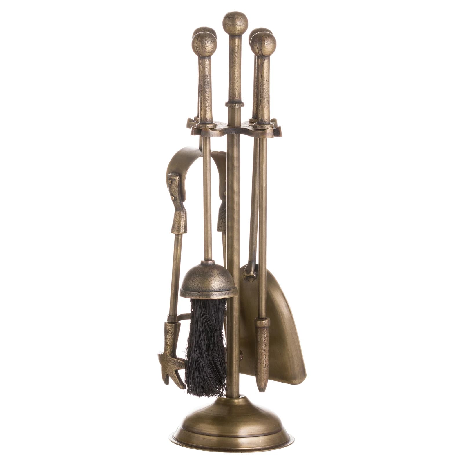 Ball Topped Companion Set In Antique Brass - Decorative, photo 2 of 3