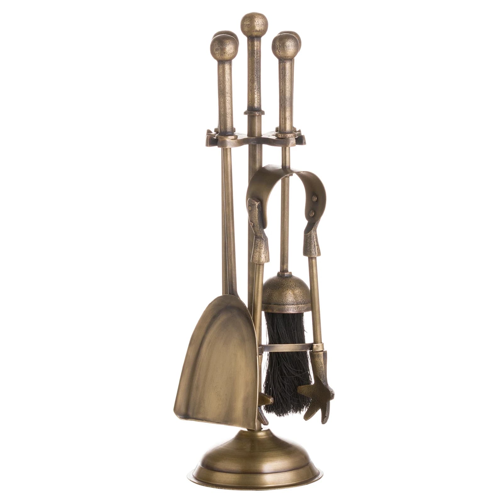 Ball Topped Companion Set In Antique Brass - Decorative, photo 3 of 3