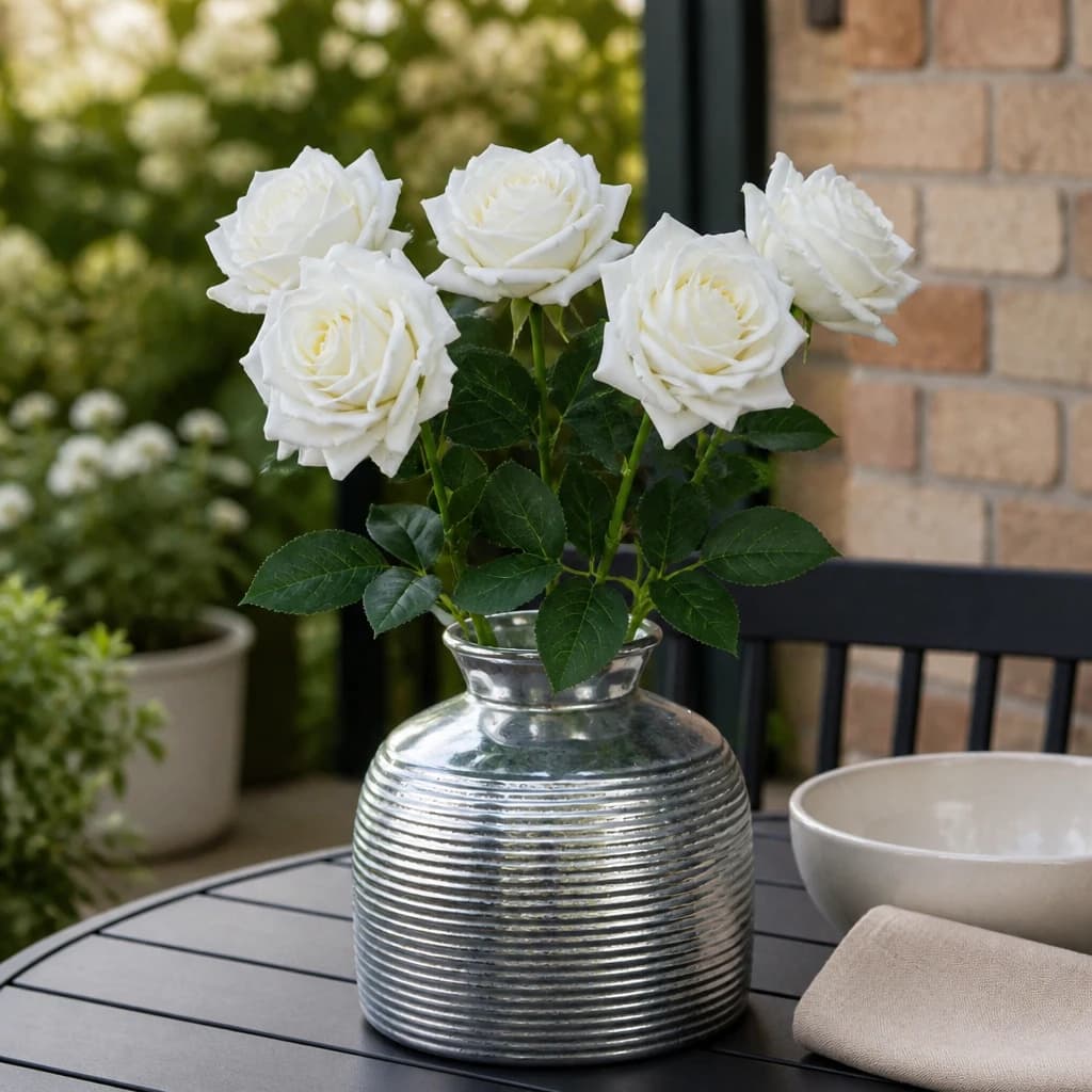Large White Garden Rose — Pack of 5 - Artificial plants & flowers, photo 1 of 4