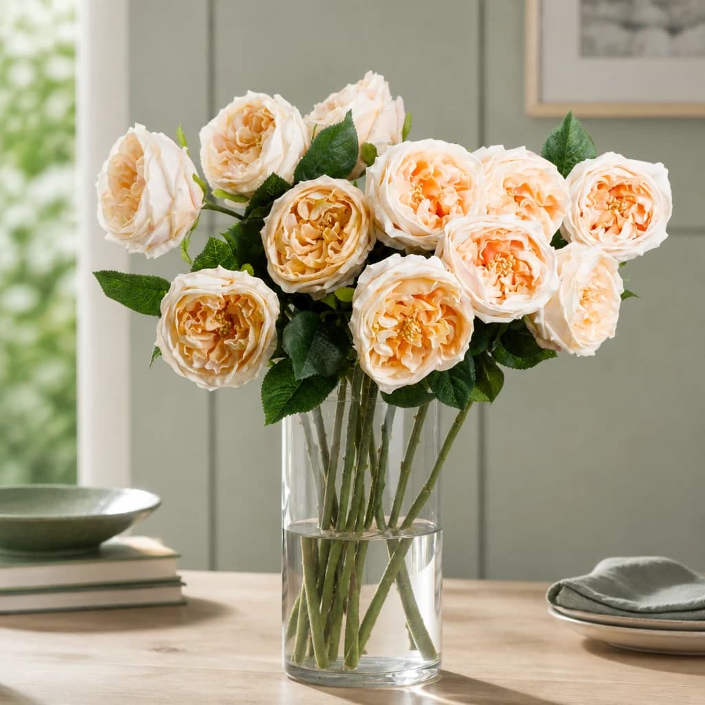 Butter Portland Rose — Pack of 5 - Artificial plants & flowers, photo 1 of 2
