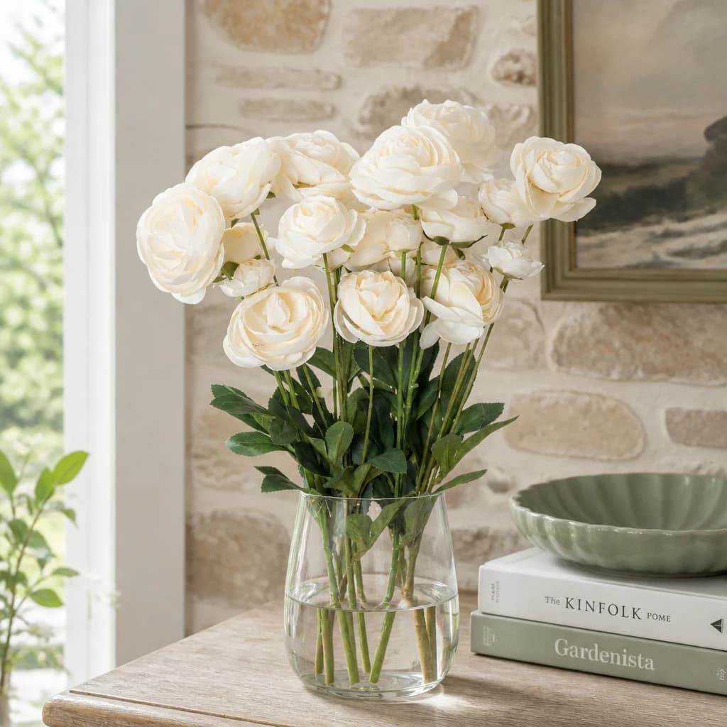 Cream Ranunculus — Pack of 5 - Artificial plants & flowers, photo 1 of 3