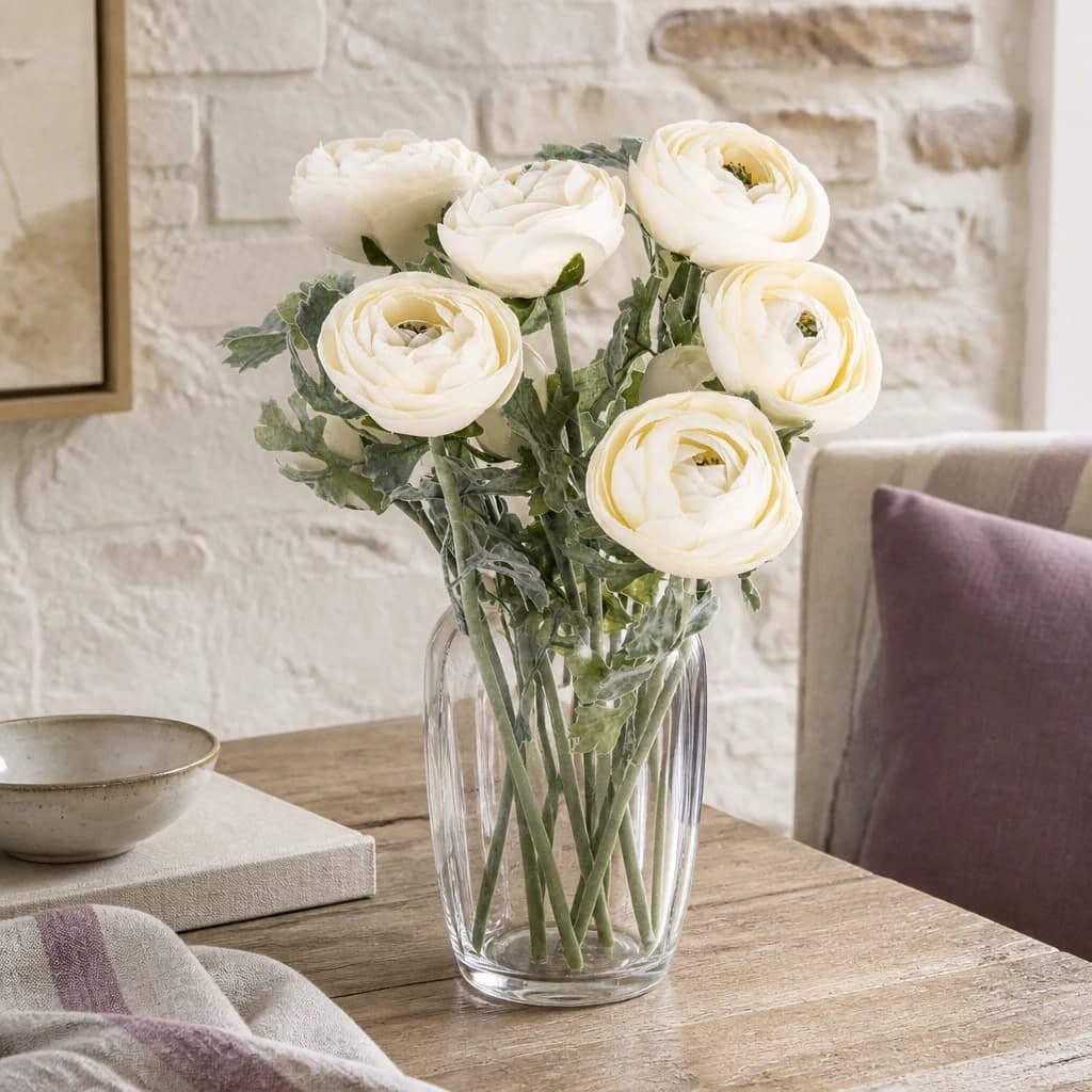 Soft Cream Ranunculus — Pack of 5 - Artificial plants & flowers, photo 1 of 3