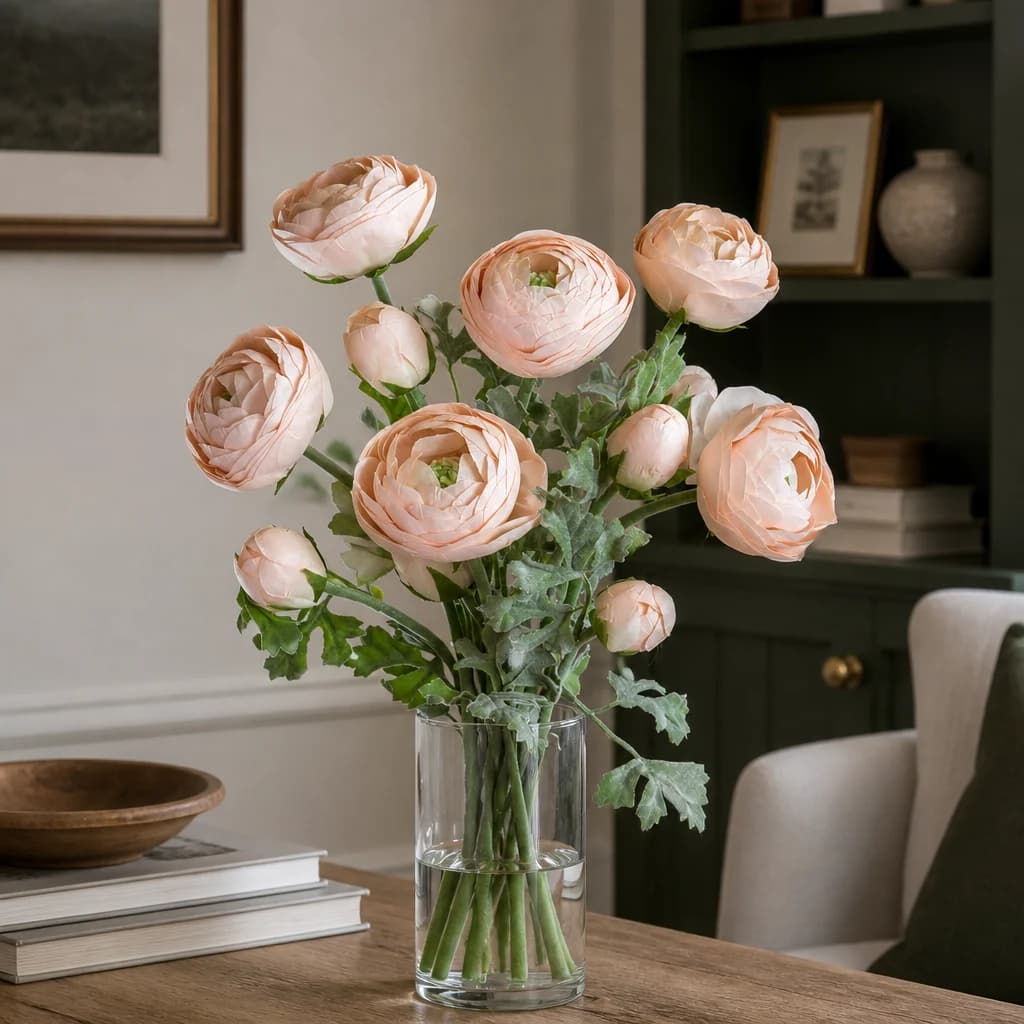 Pastel Pink Ranunculus — Pack of 5 - Artificial plants & flowers, photo 1 of 5