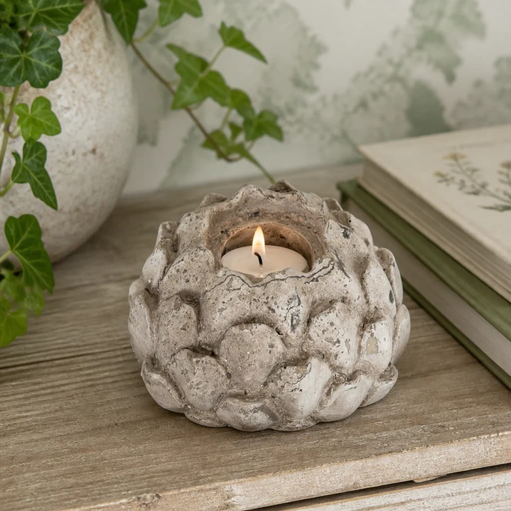 Stone Effect Acorn Tea Light Holder - Decorative, photo 1 of 5