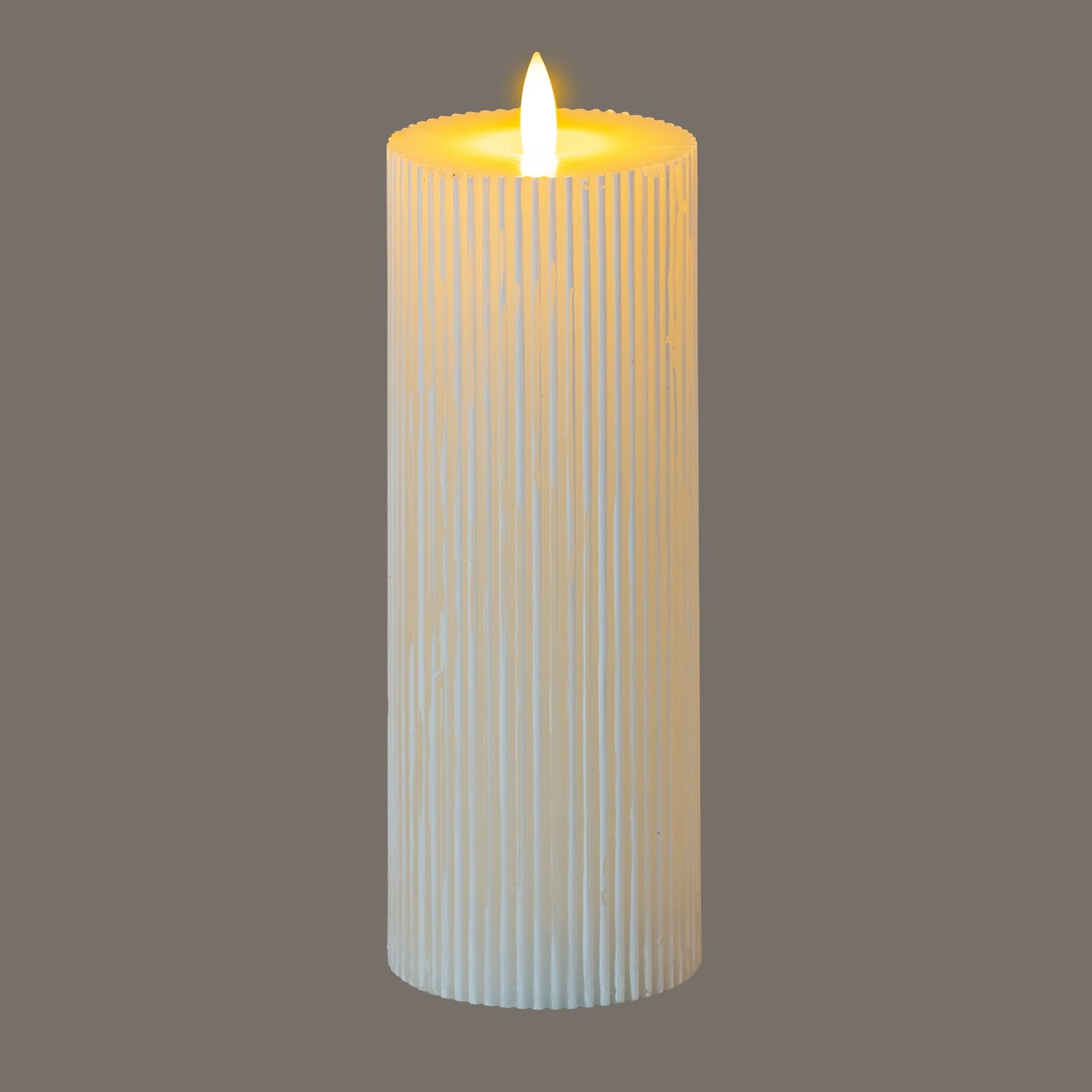 Luxe Collection Natural Glow 3.5x9 Texture Ribbed LED Candle - Candles, photo 3 of 4