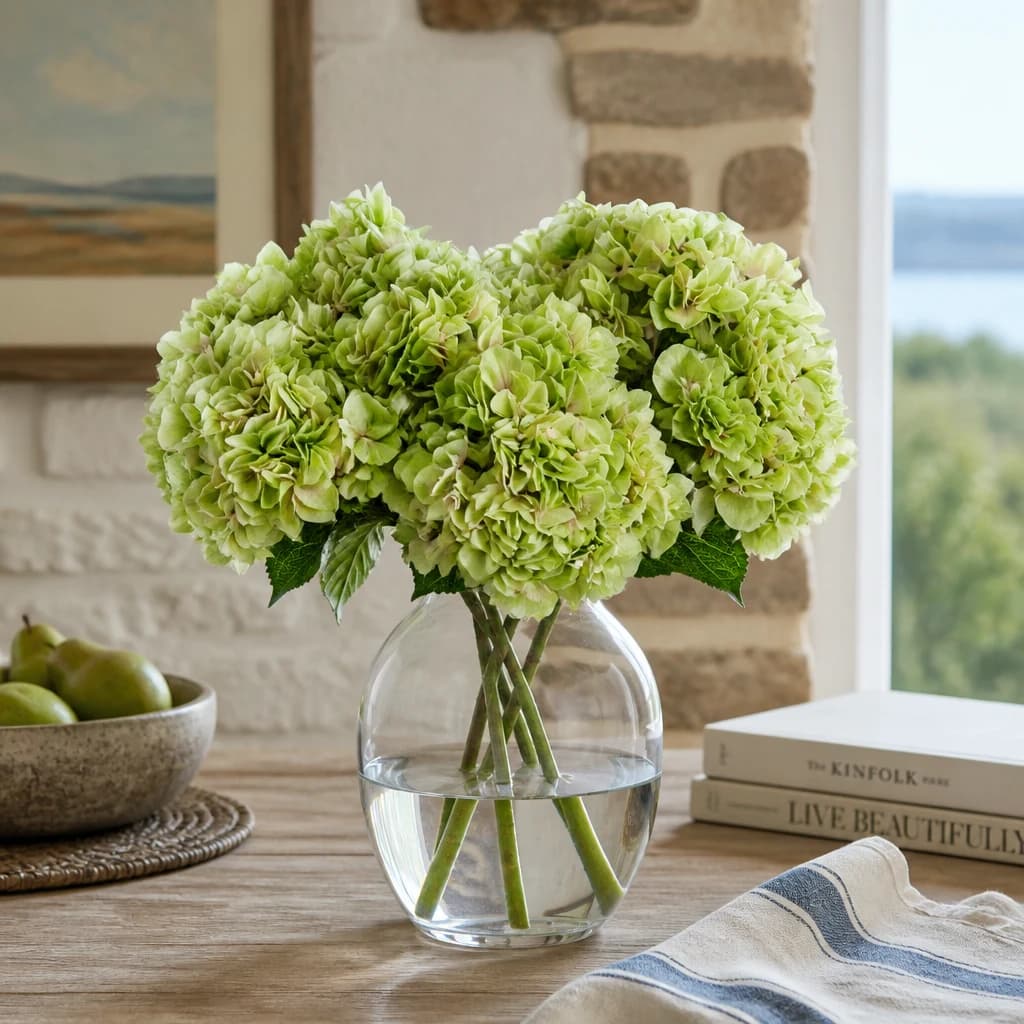 Shabby Green Hydrangea Bouquet — Pack of 3 - Artificial plants & flowers, photo 1 of 4