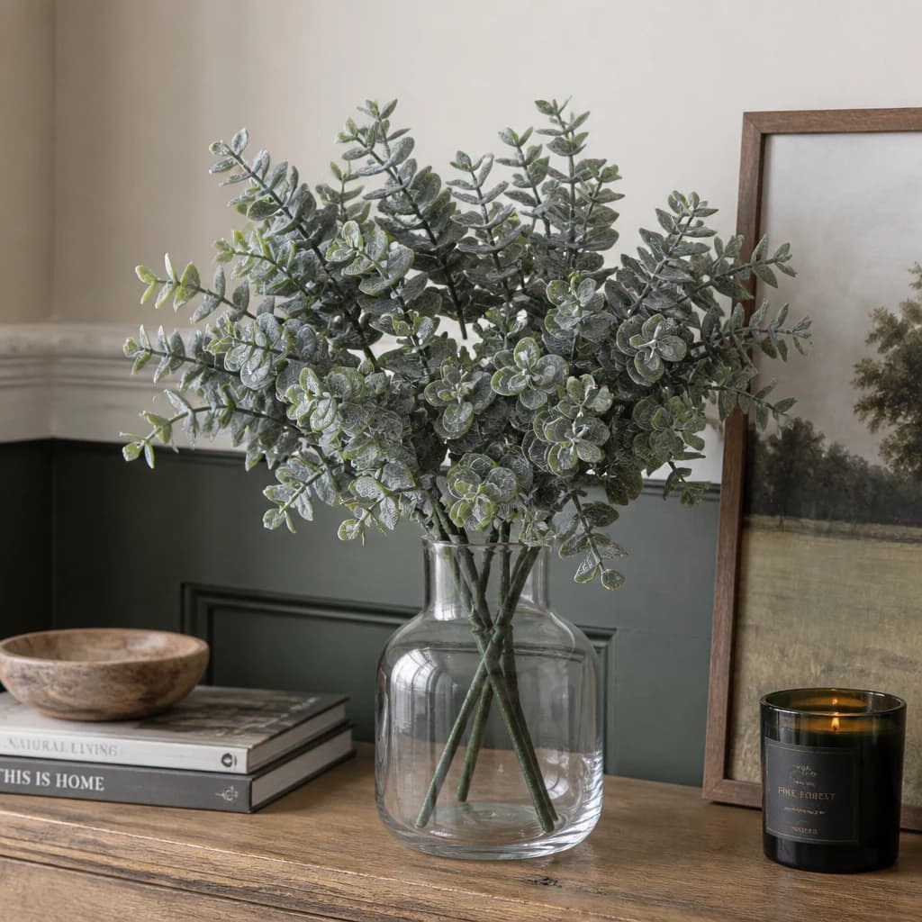 Large Frosted Eucalyptus Candle Wreath — Pack of 3 - Artificial plants & flowers, photo 1 of 5