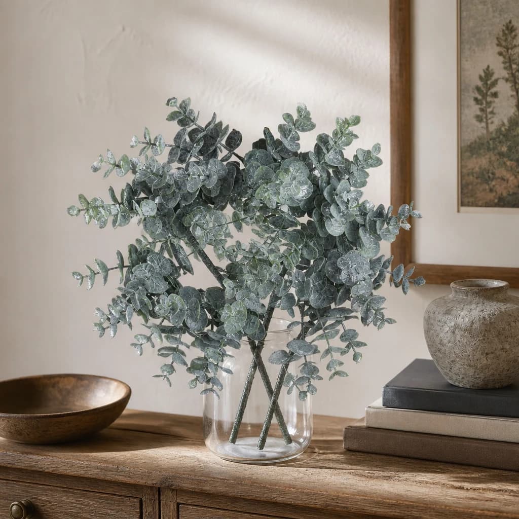 Medium Frosted Eucalyptus Candle Wreath — Pack of 3 - Artificial plants & flowers, photo 1 of 3