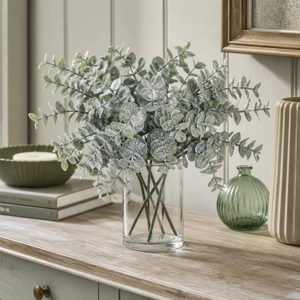 Small Frosted Eucalyptus Candle Wreath — Pack of 5 - Artificial plants & flowers, photo 1 of 3