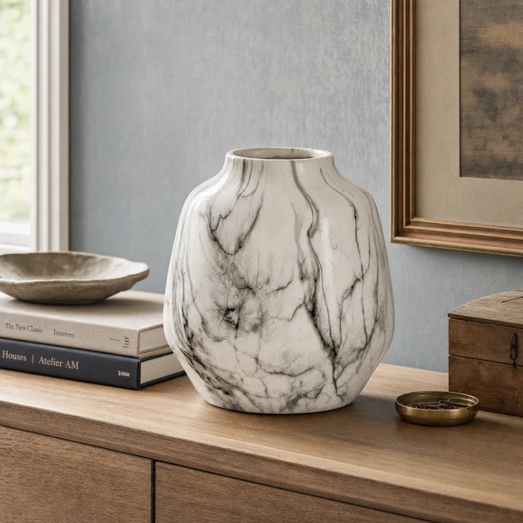 Marble Effect Olpe Vase - Vases, photo 1 of 4