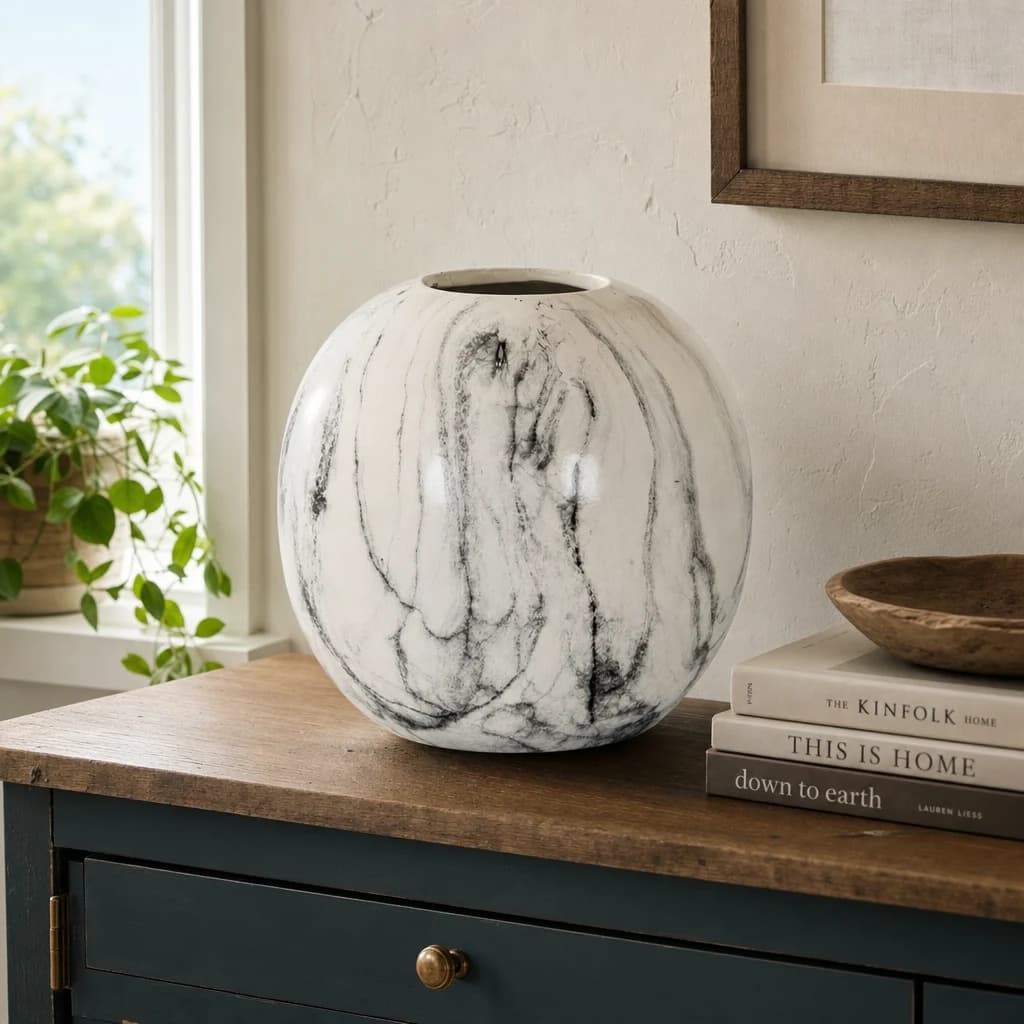 Marble Effect Pudding Vase - Vases, photo 1 of 4