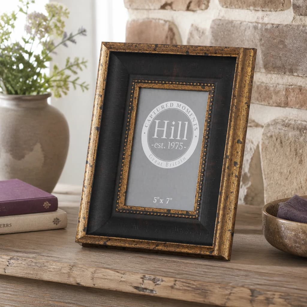 Black And Antique Gold Beaded 5X7 Photo Frame - Wall art & frames, photo 1 of 5