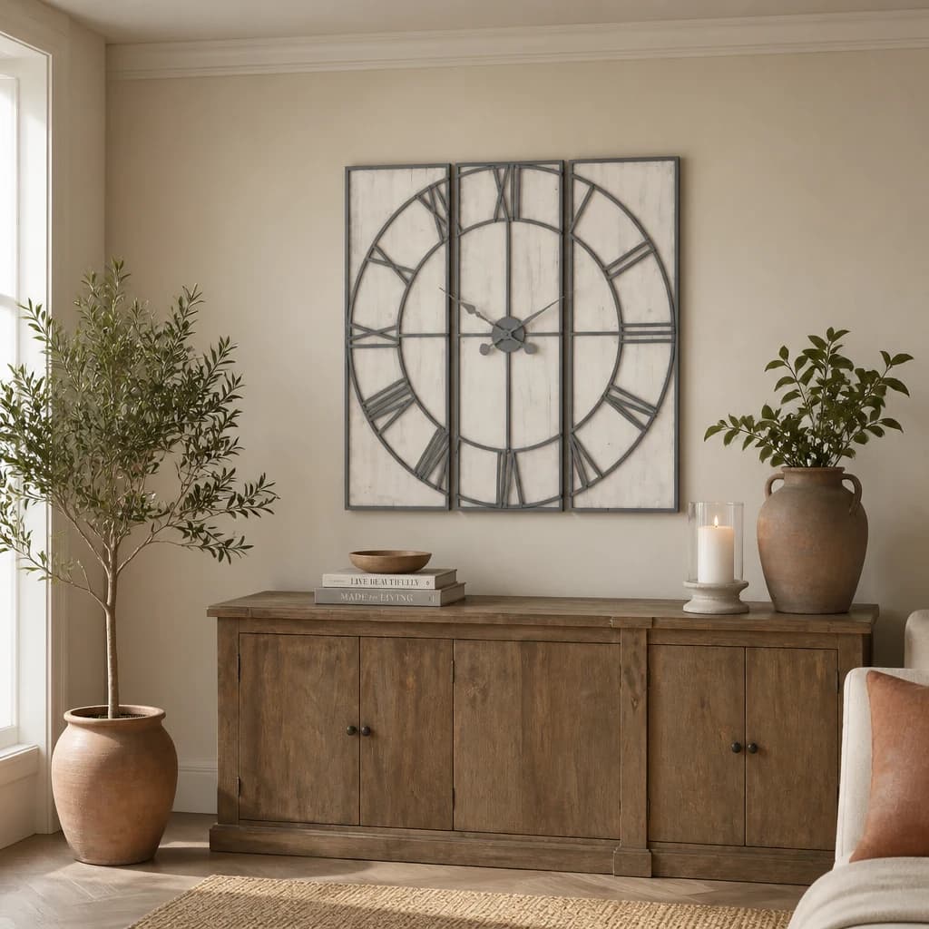 Roza Panelled Wall Clock