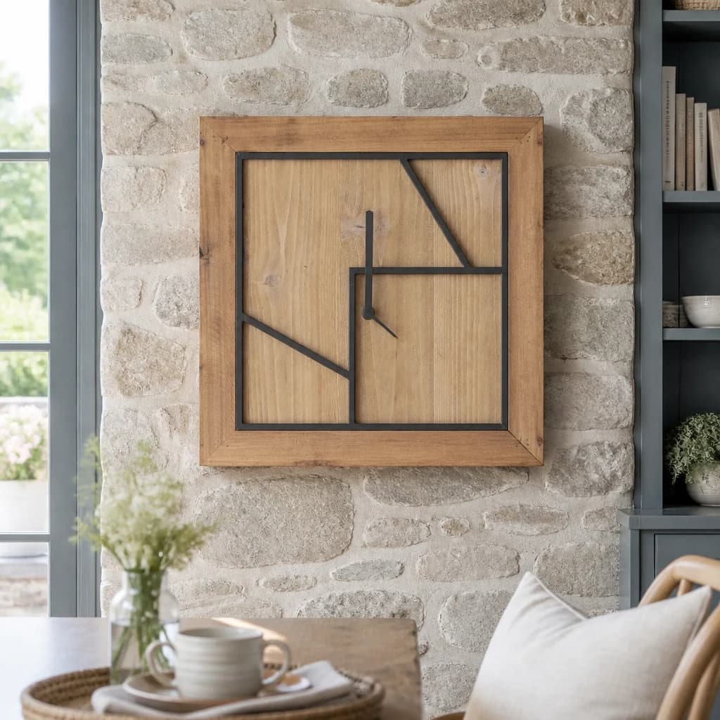 Williston Square Large Wooden Wall Clock