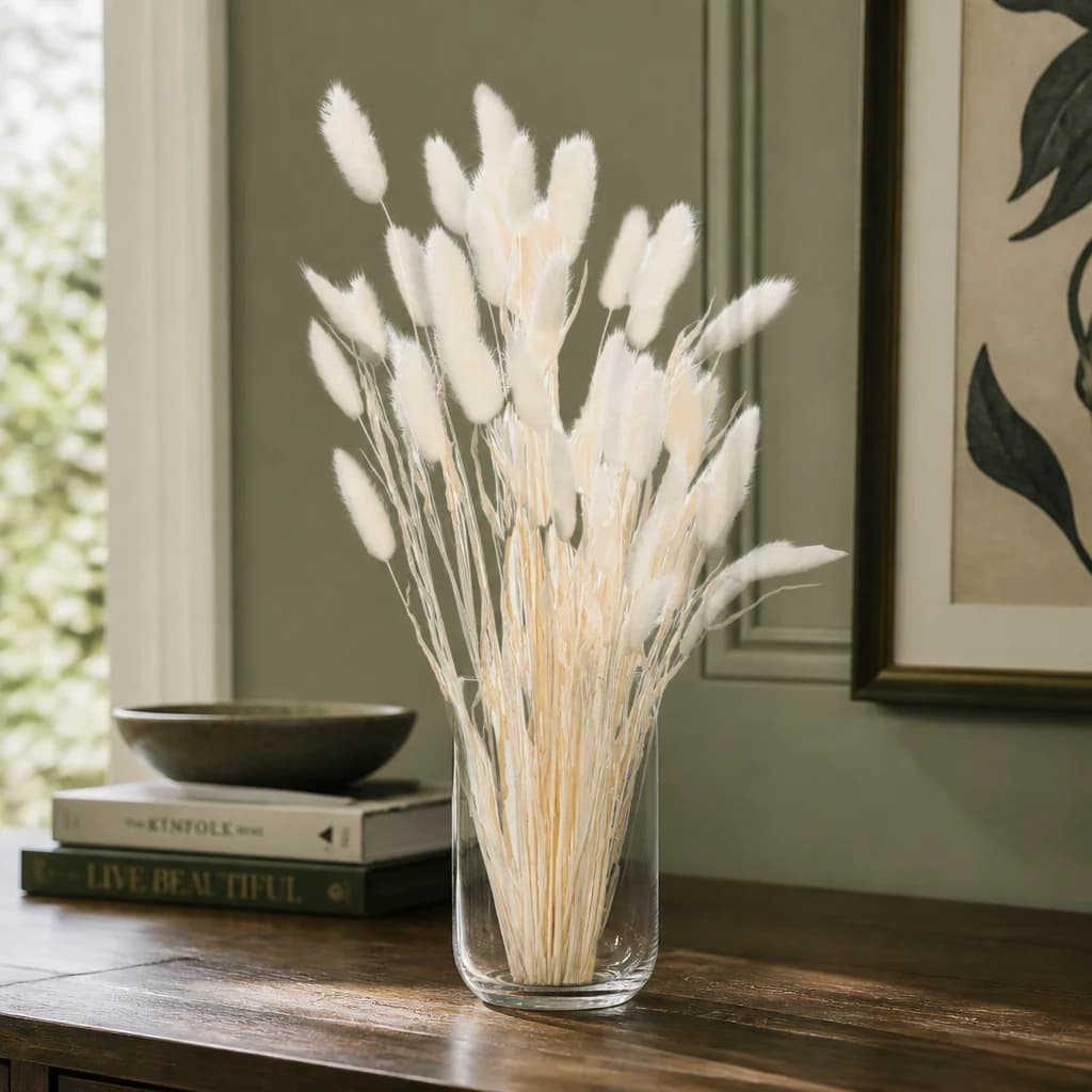 Dried White Bunny Tail Bunch Of 60 — Pack of 3 - Artificial plants & flowers, photo 1 of 4