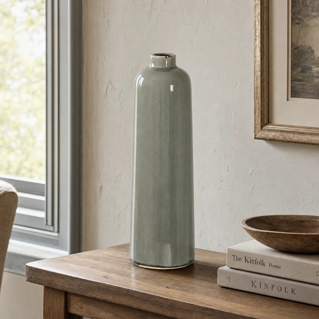 Garda Grey Glazed Raine Vase - Vases, photo 1 of 5