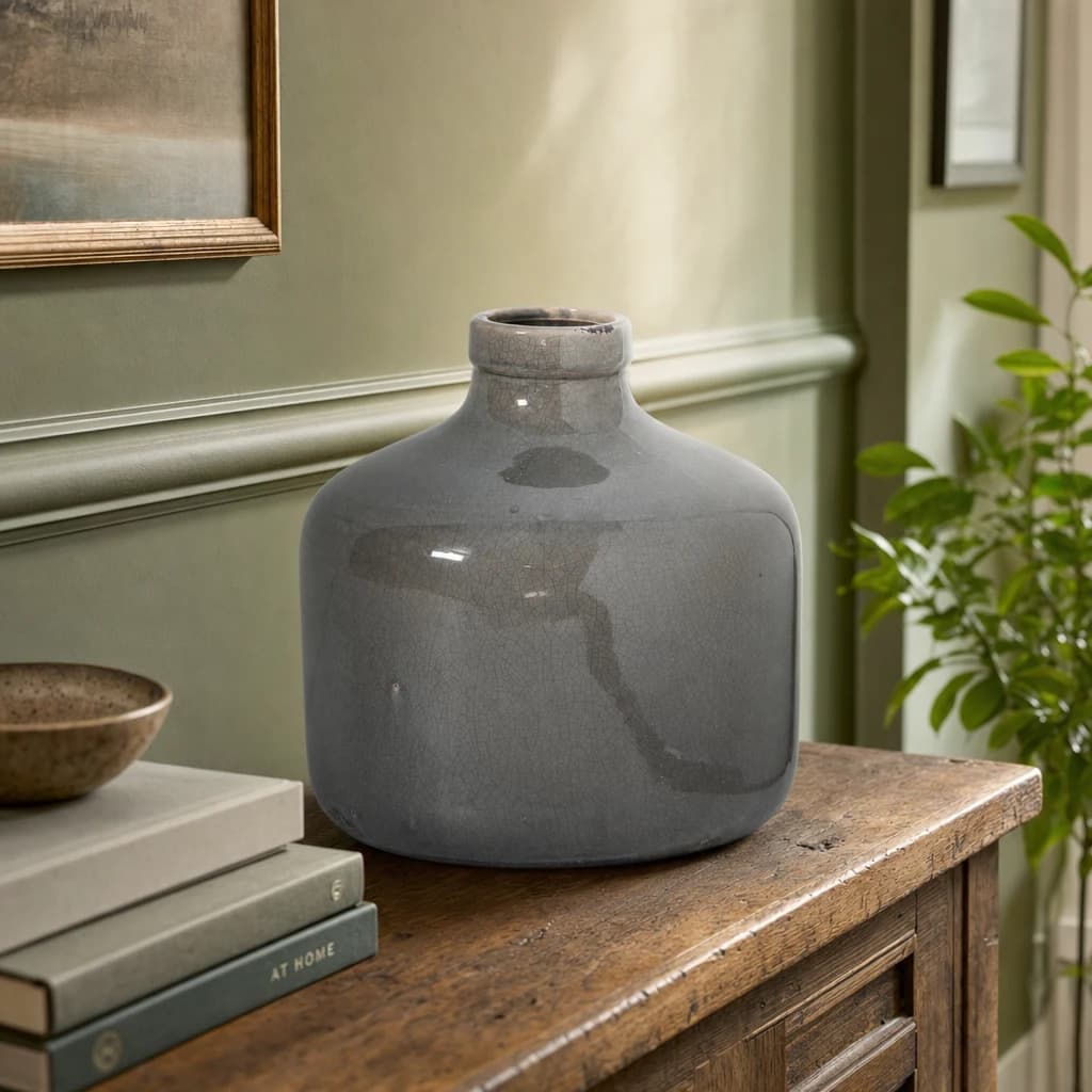 Garda Grey Glazed Chive Vase - Vases, photo 1 of 2