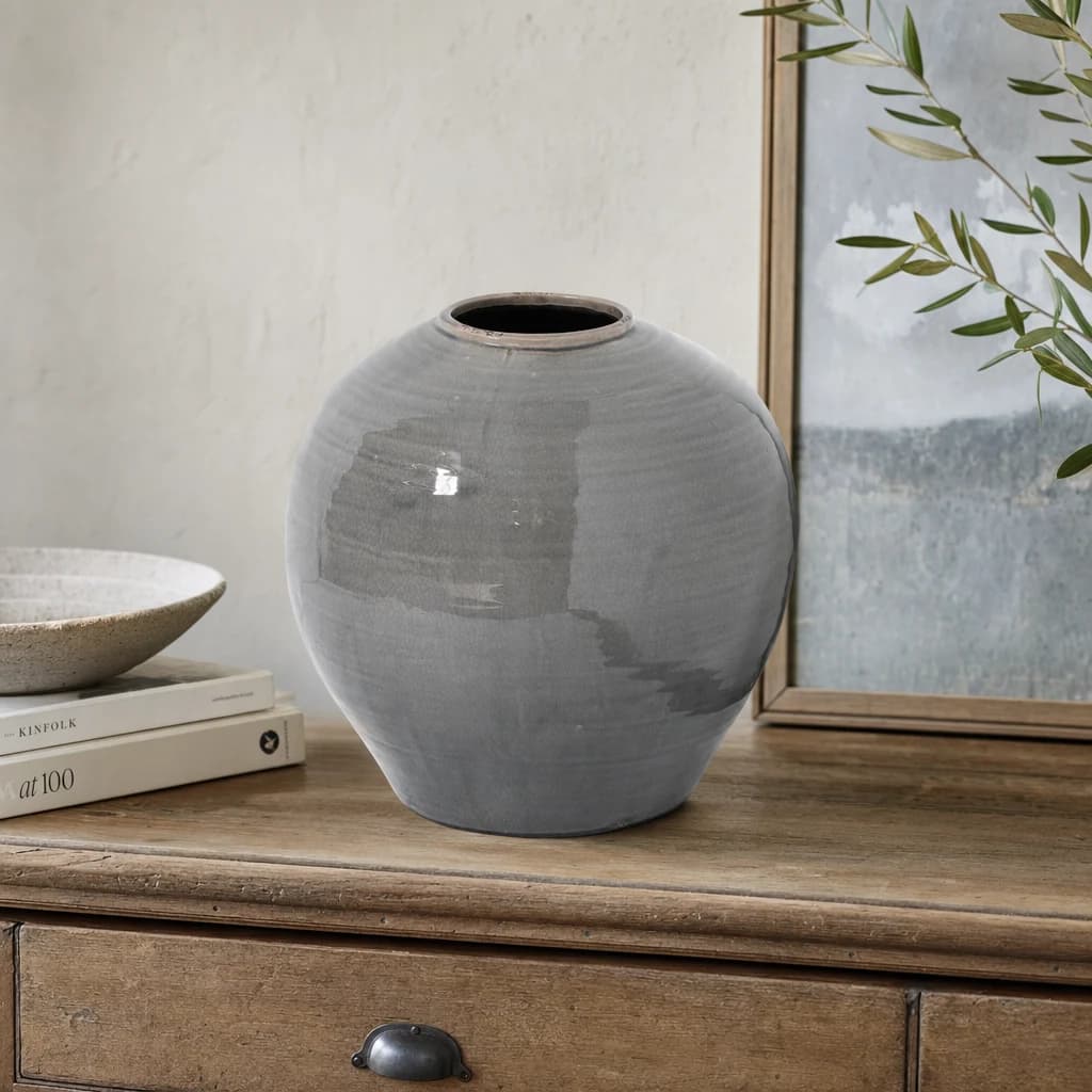 Garda Grey Glazed Regola Vase - Vases, photo 1 of 3