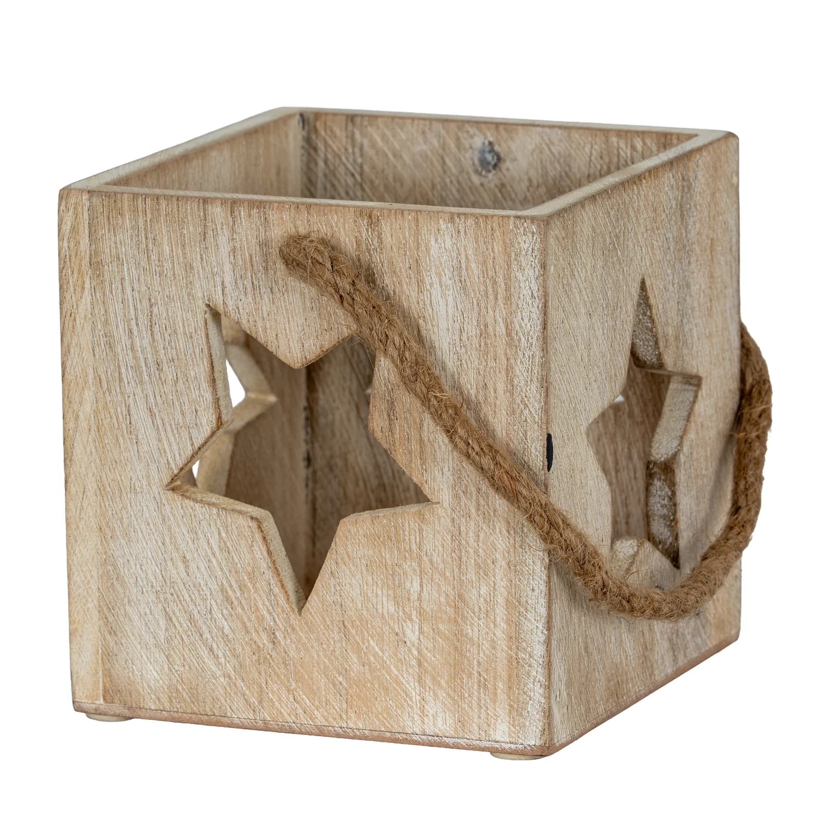 Washed Wood Large Star Tealight Candle Holder - Candles, photo 2 of 5