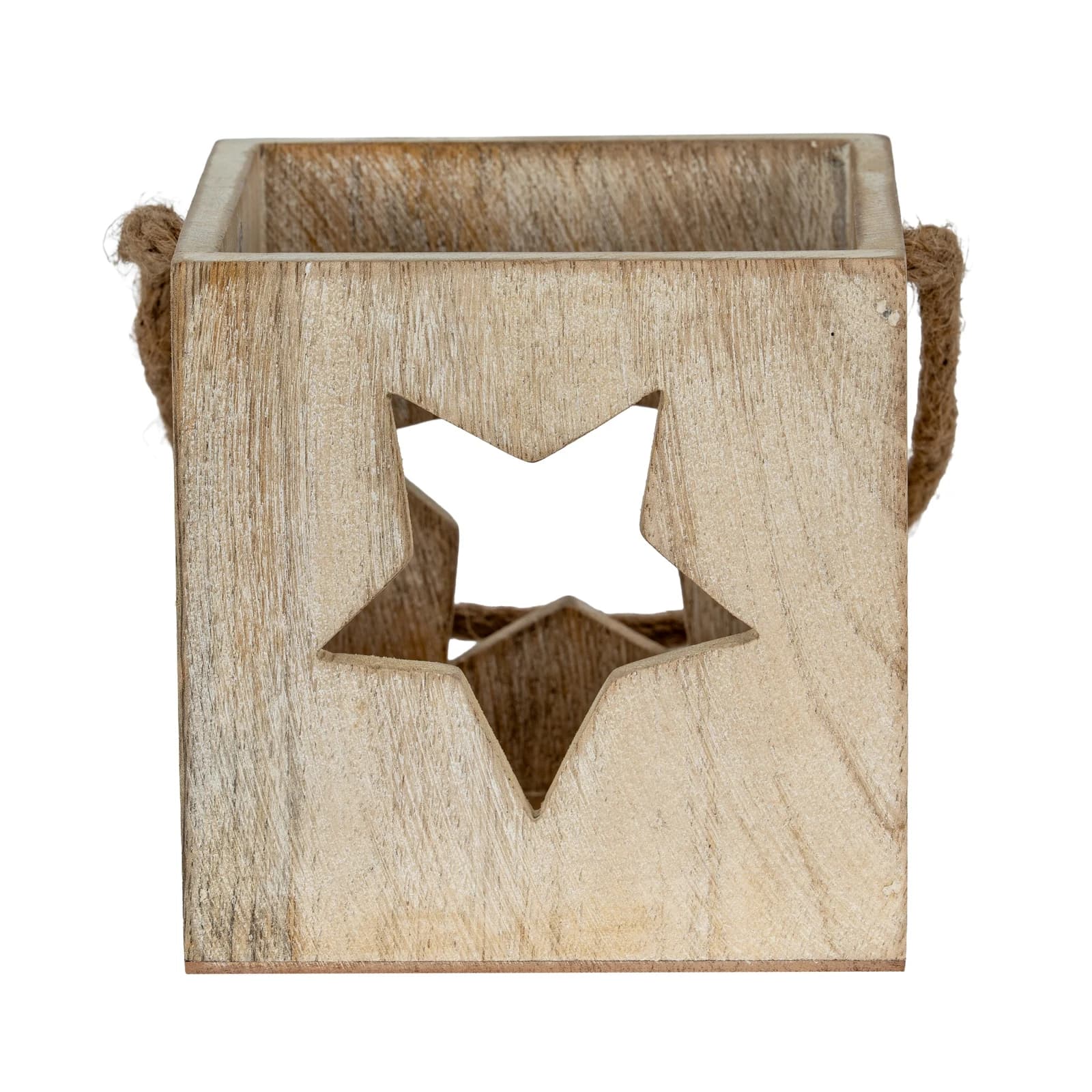 Washed Wood Large Star Tealight Candle Holder - Candles, photo 3 of 5