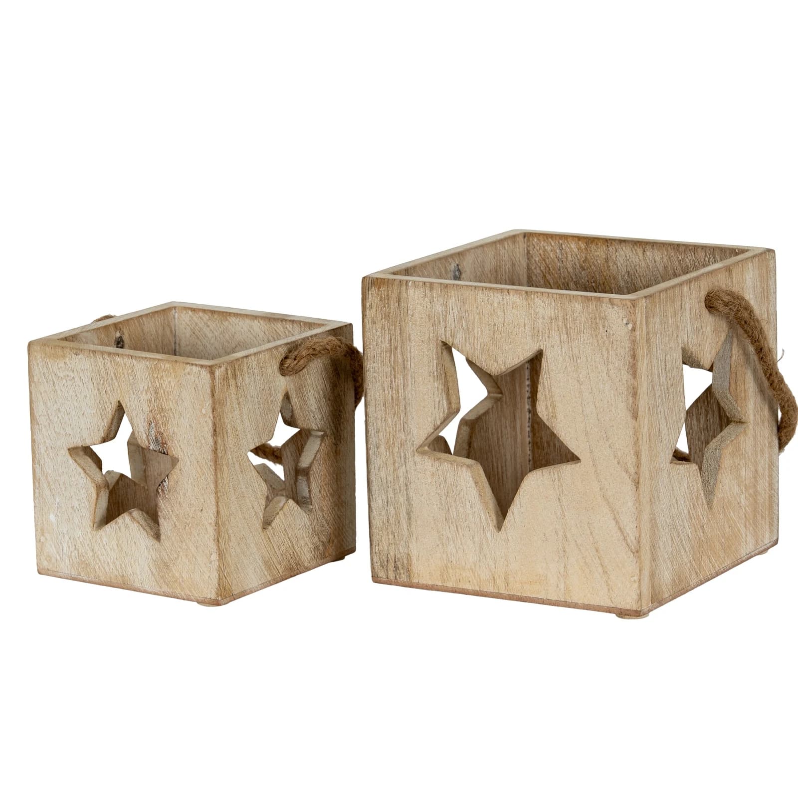Washed Wood Large Star Tealight Candle Holder - Candles, photo 5 of 5