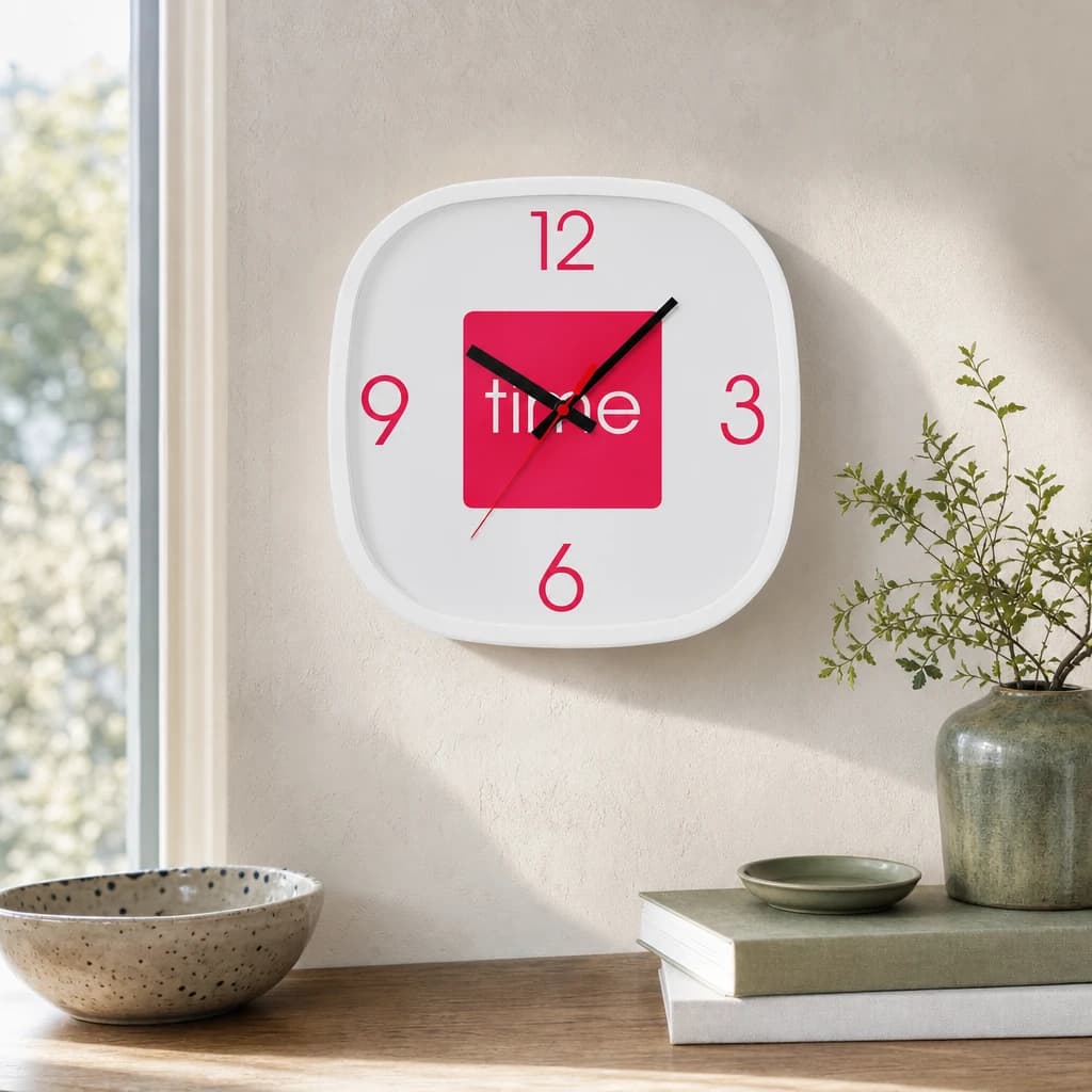 Arco Hot Pink Wall Clock - Decorative, photo 1 of 2