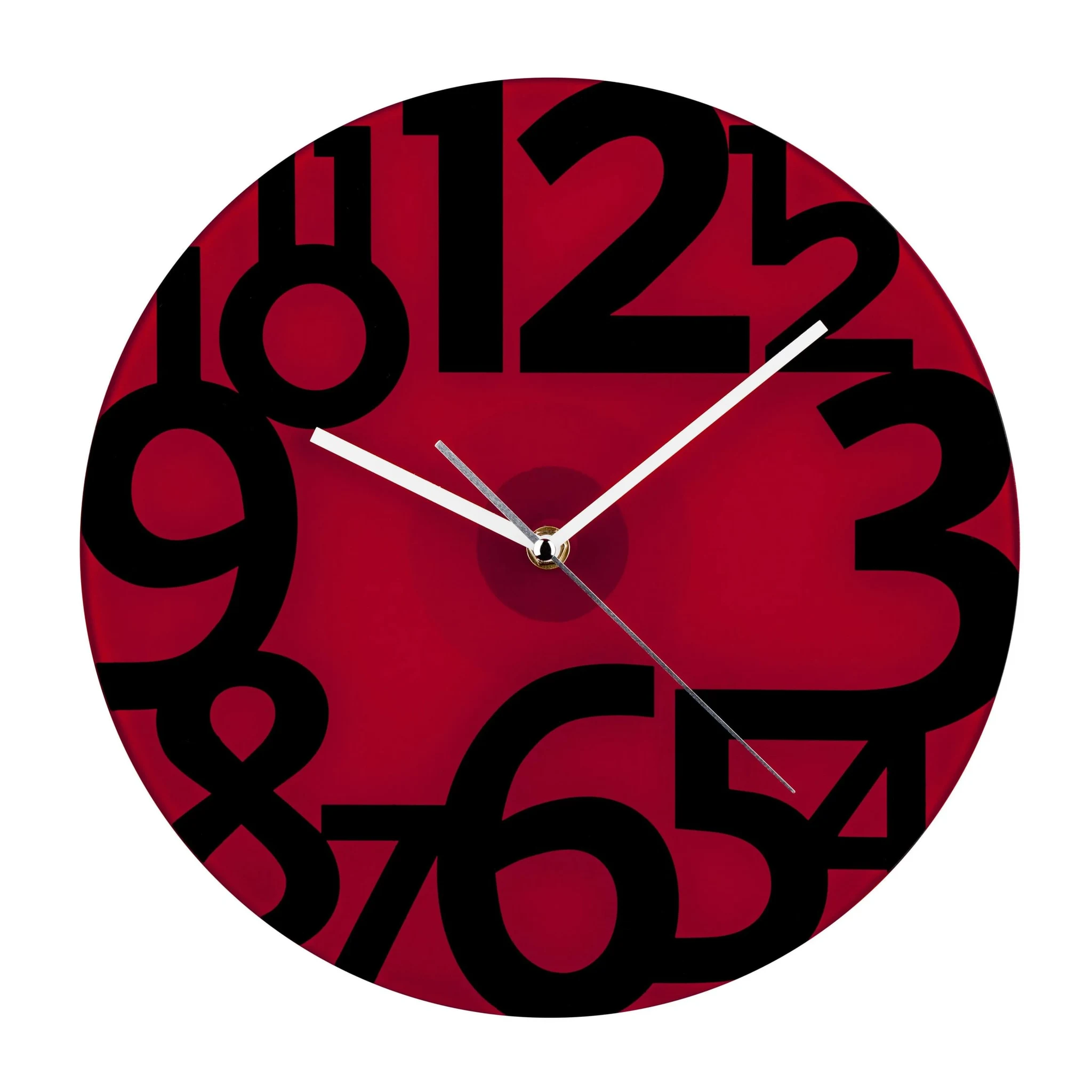 Tortora Red Glass and Black Numbers Wall Clock - Decorative, photo 2 of 2