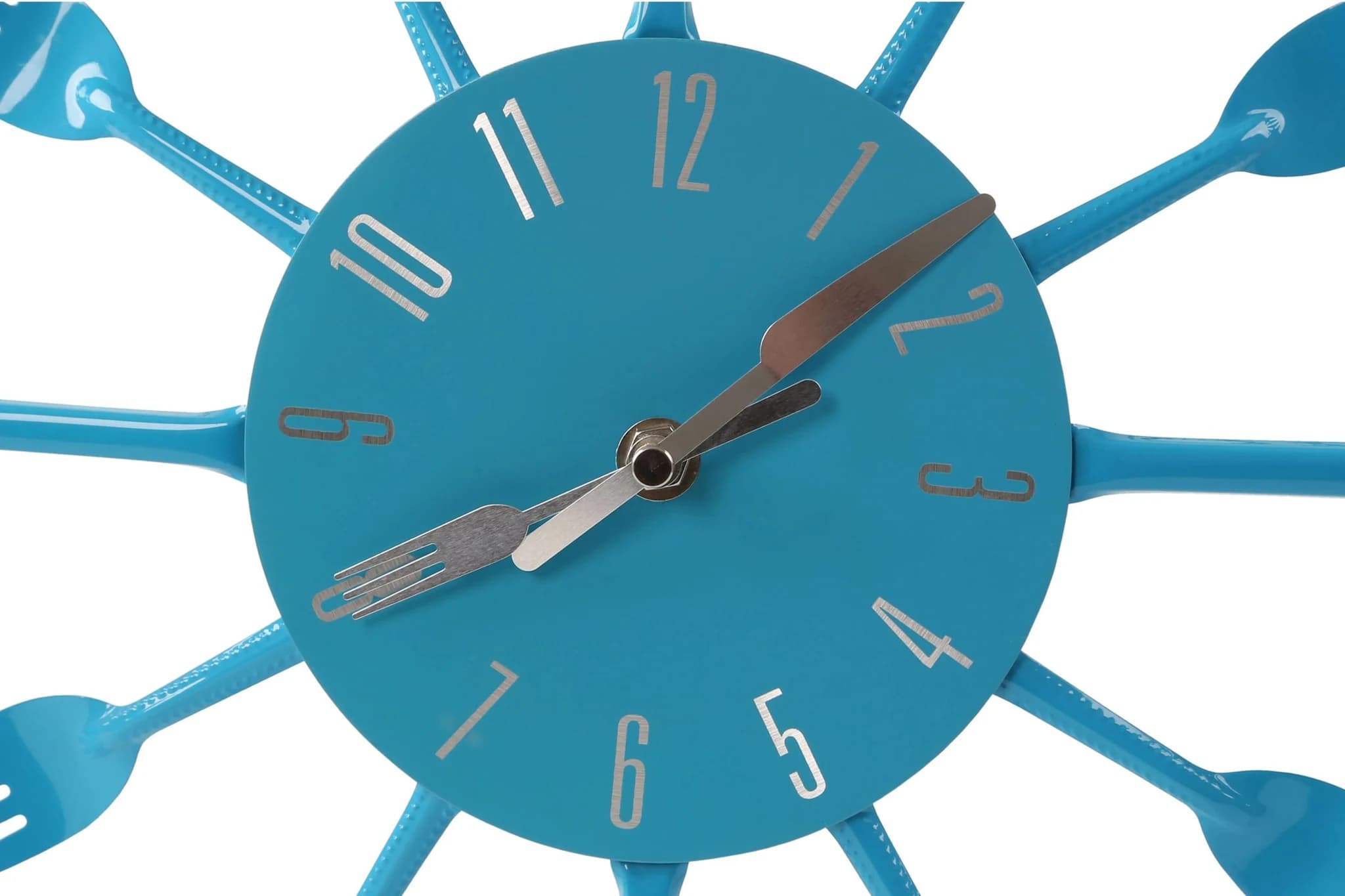 Romero 33cm Dia Blue Cutlery Metal Wall Clock - Decorative, photo 4 of 4