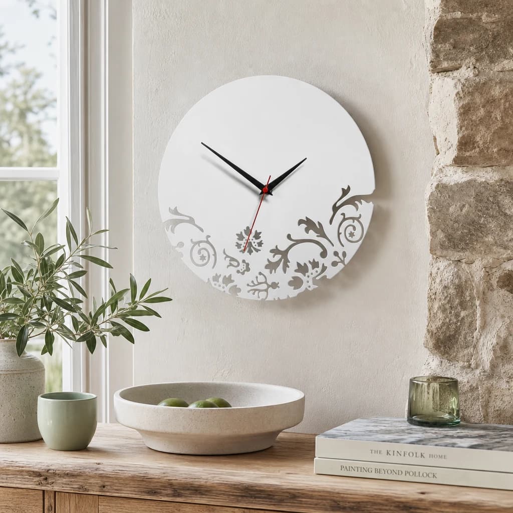 Issak 30cm Dia White Wall Clock - Decorative, photo 1 of 2