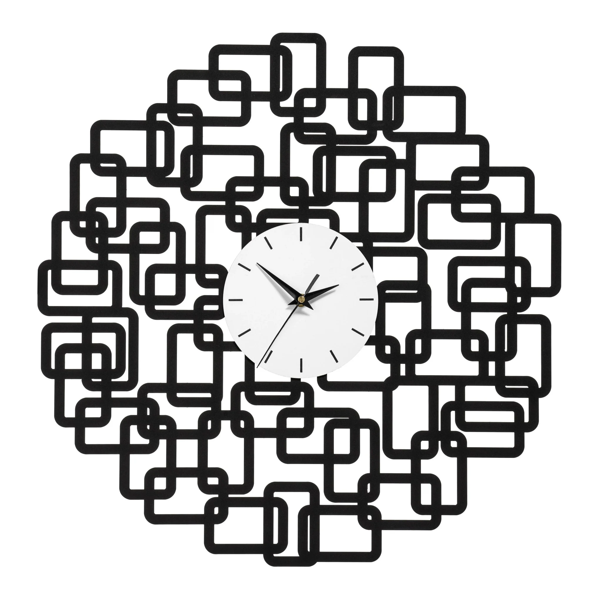 Futura Black Abstract Geometric Design Wall Clock - Decorative, photo 2 of 2
