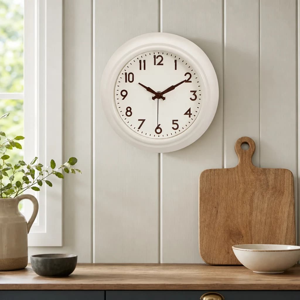 Maddox Cream Metal White Face Wall Clock - Decorative, photo 1 of 2
