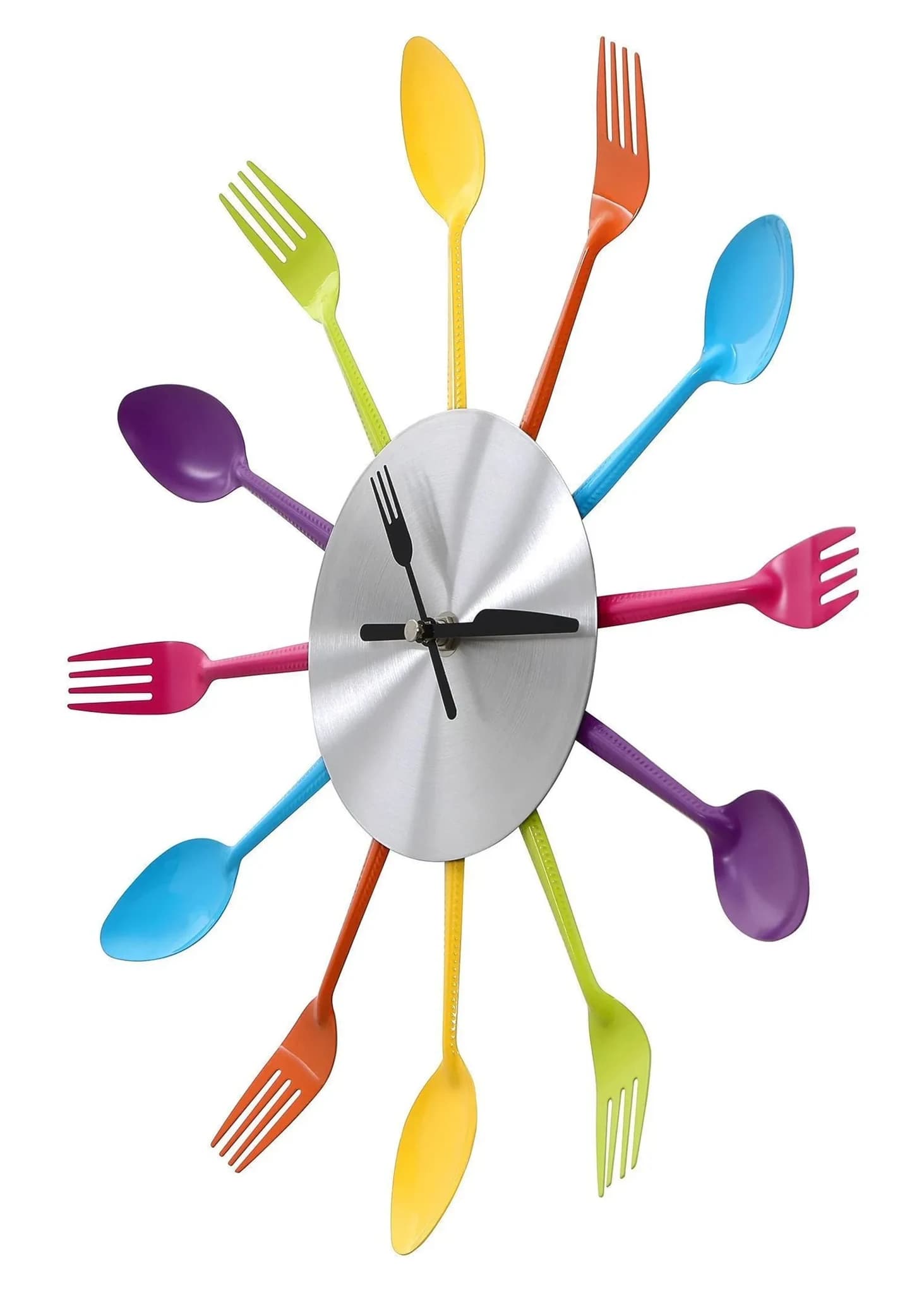Romero 37cm Dia Multi Coloured Cutlery Wall Clock - Decorative, photo 2 of 2