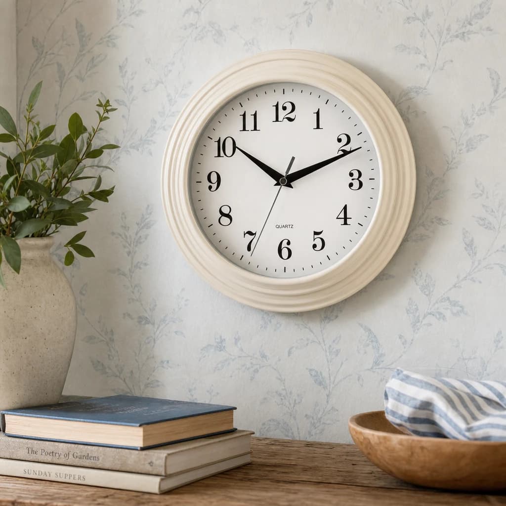 Elliot 25cm Dia Vintage Cream Wall Clock - Decorative, photo 1 of 2