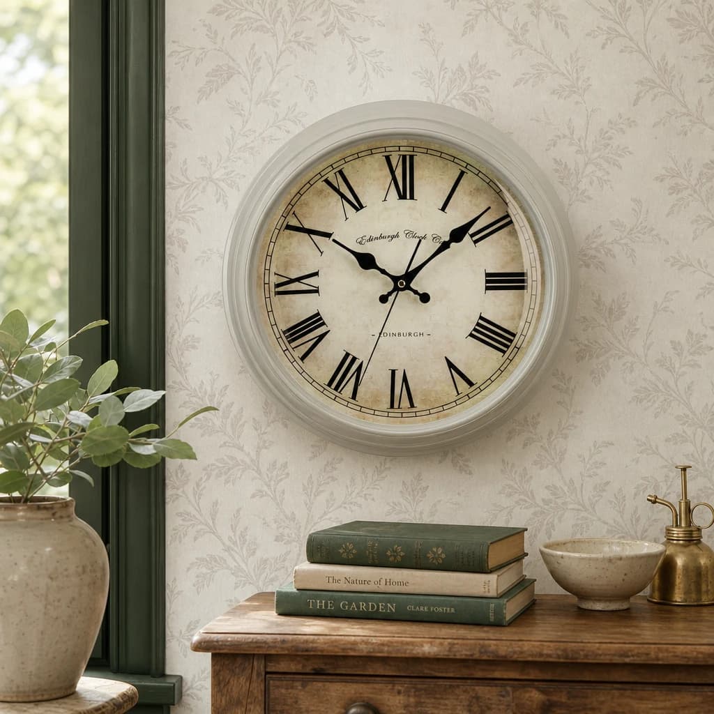 Vermont 35cm Dia Grey Finish Wall Clock - Decorative, photo 1 of 2